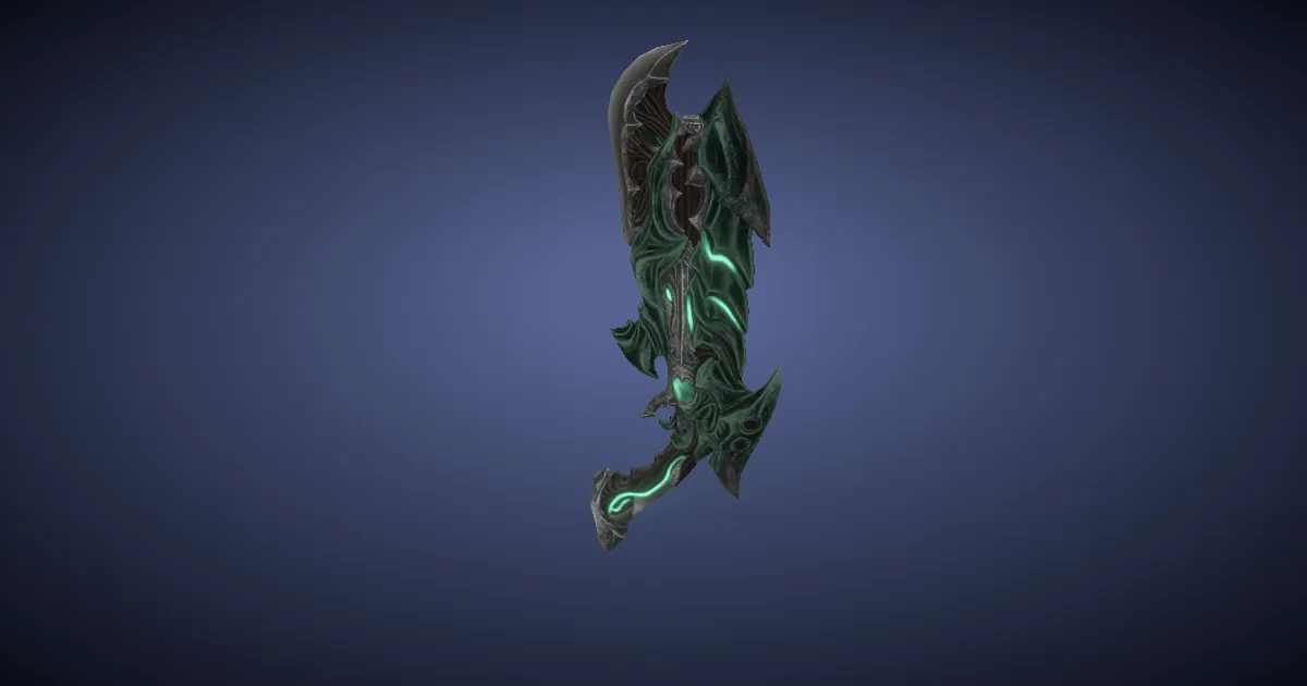 Emerald Pistol - 3D render