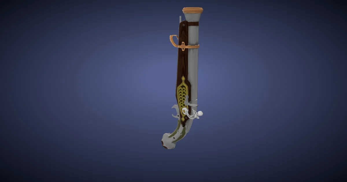 Ruthenium-barreled Musketoon - 3D render