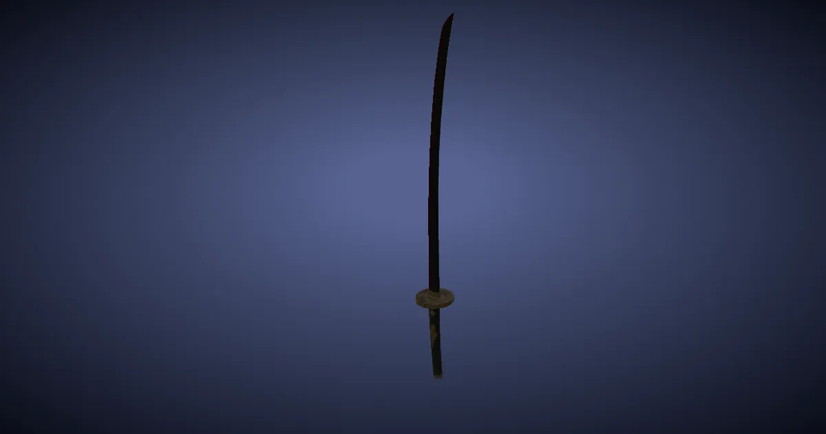Rendu 3D de Uchigatana en molybdène