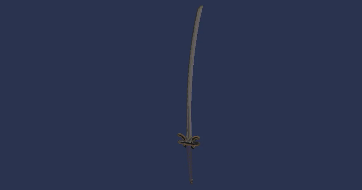 Rendu 3D de Uchigatana en manganèse