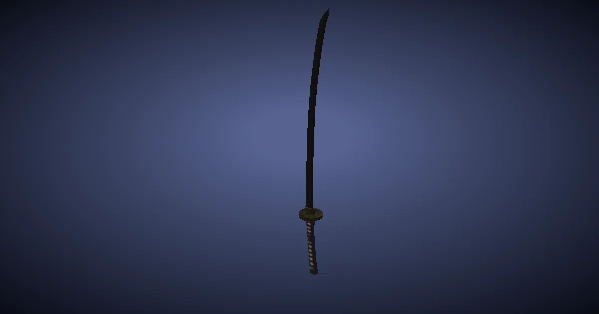 Rendu 3D de Uchigatana en adamantium