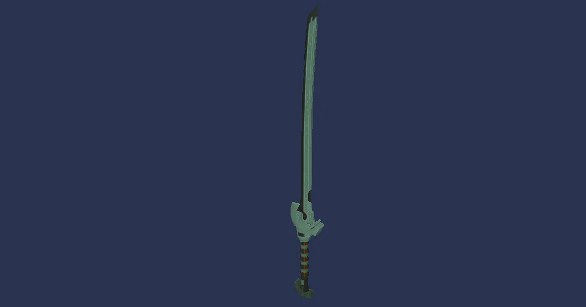 Dwarven Mythril Uchigatana - 3D render