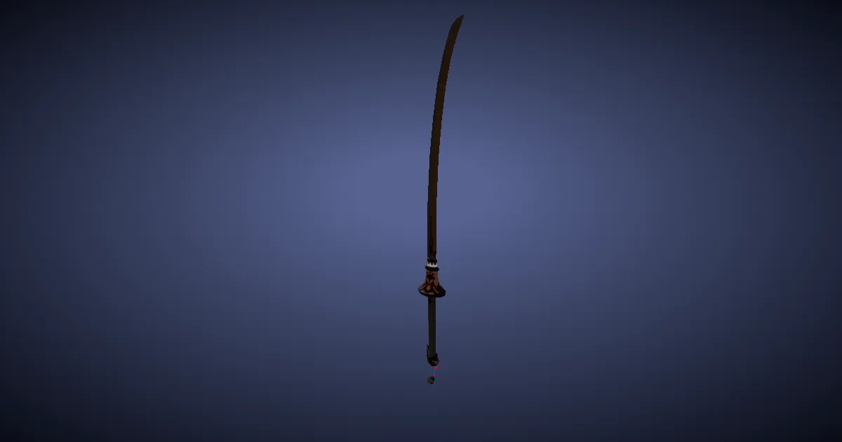 3D-Ansicht von Titanbronze-Uchigatana