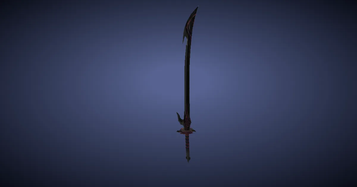 Rendu 3D de Lame de samouraï obscure du néant