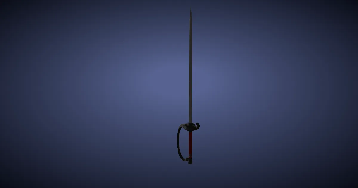 Rendu 3D de Rapière en durargent