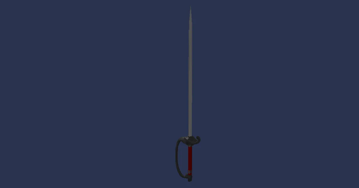 Hardsilver Rapier - 3D render