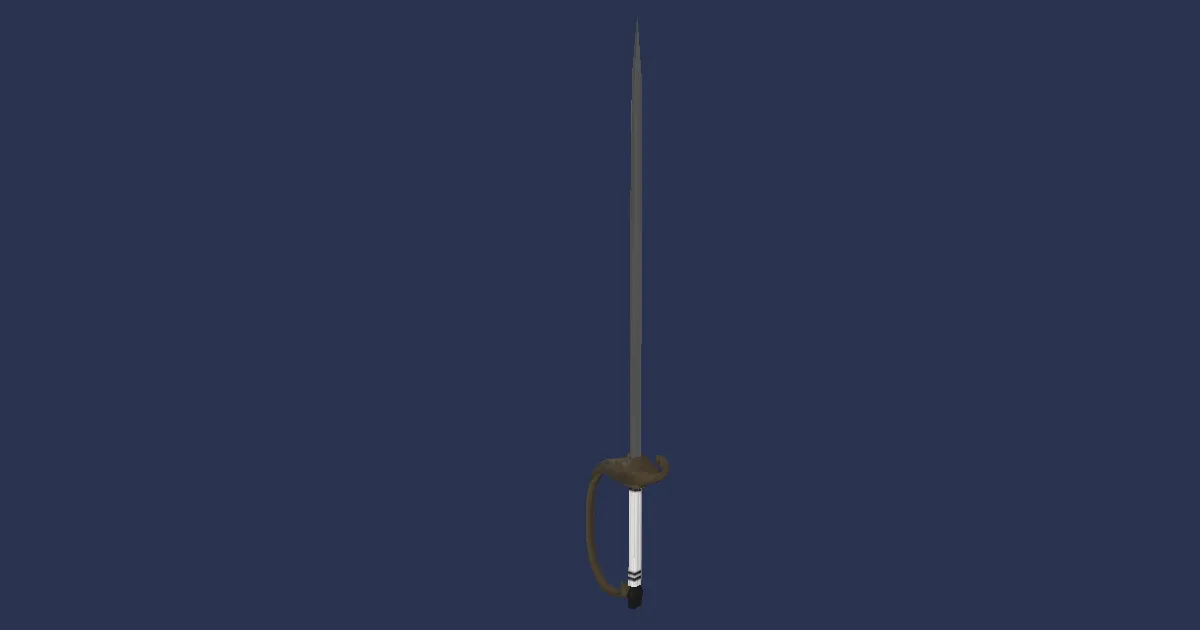 3D-Ansicht von Königsgold-Rapier