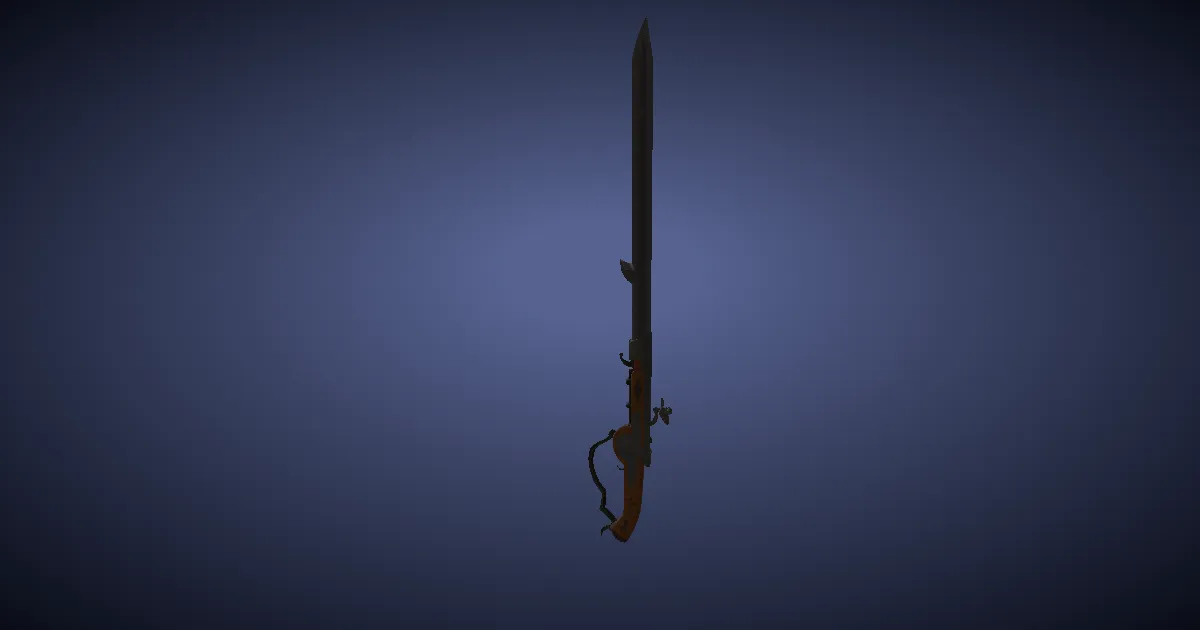 Rendu 3D de Baïonnette en acier noble