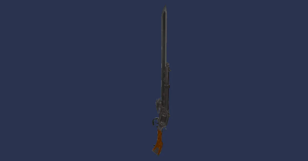 Rendu 3D de Pistolame en acier noble