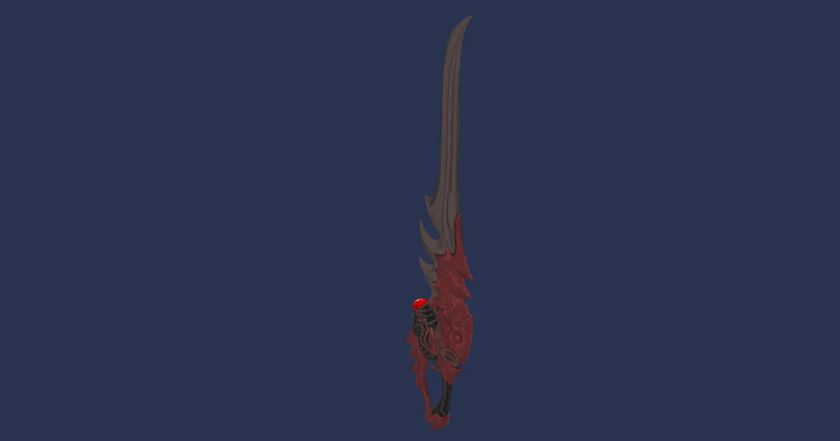 Ruby Sawback - 3D render