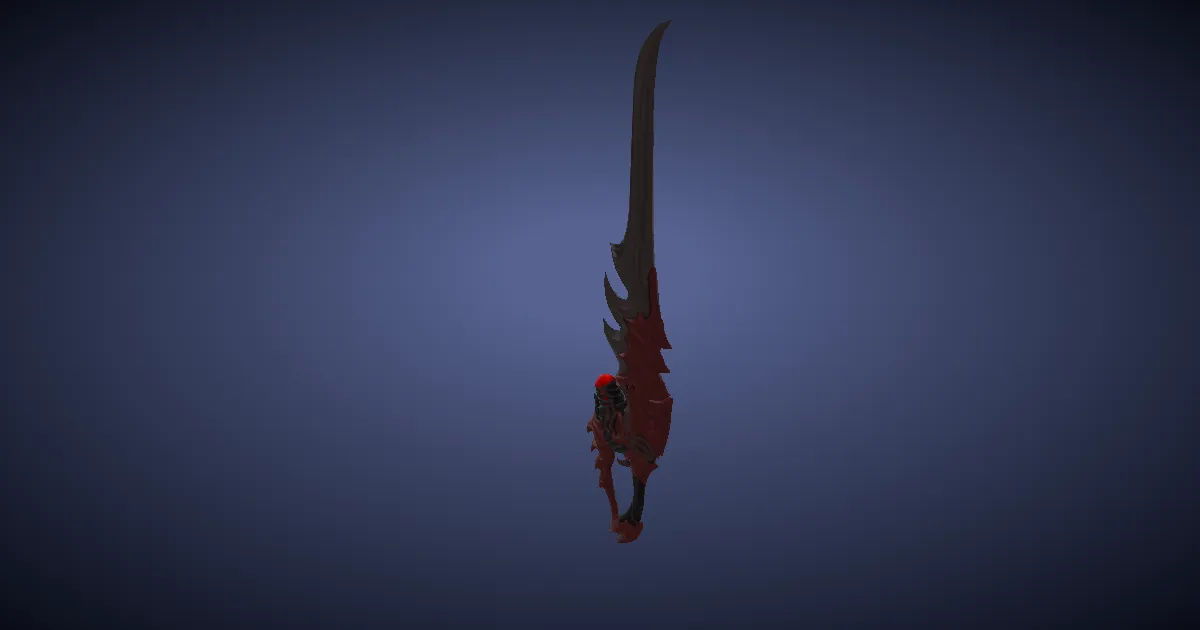 Ruby Sawback - 3D render