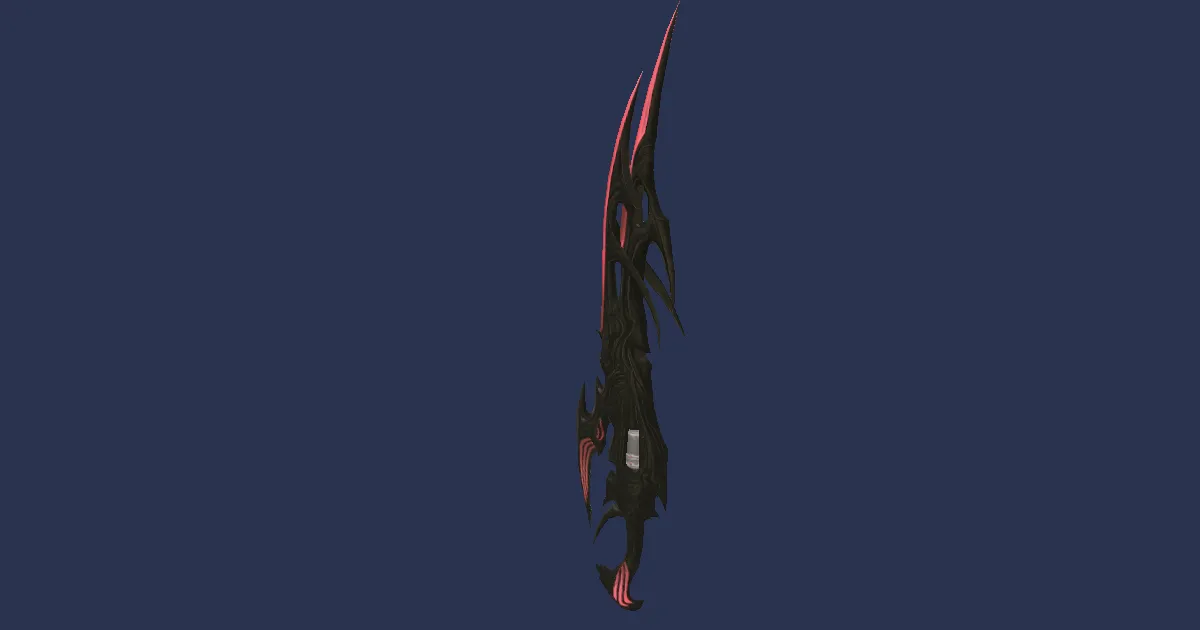 Titanium Gold Gunblade - 3D render