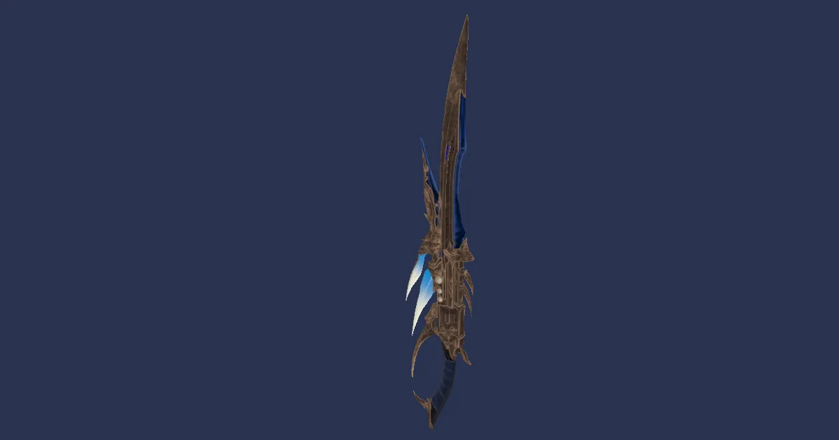 Rendu 3D de Baïonnette à plumes bleues