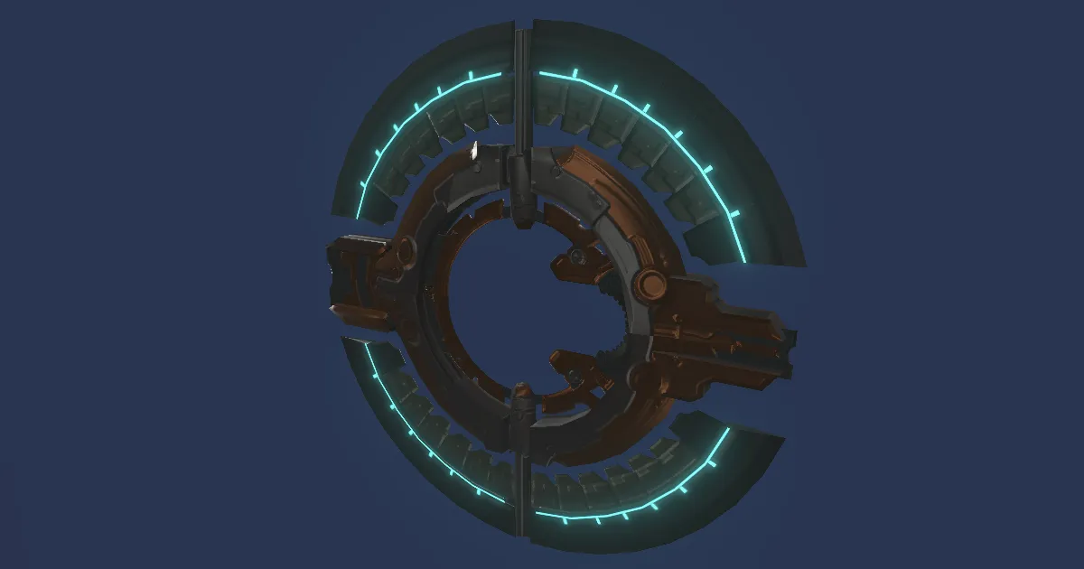 Rendu 3D de Chakrams magitek Scaeva améliorés