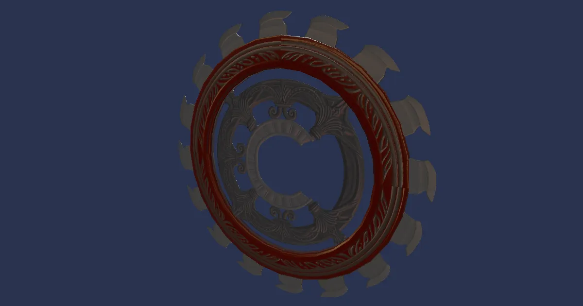 Rendu 3D de Chakrams en bronze titané
