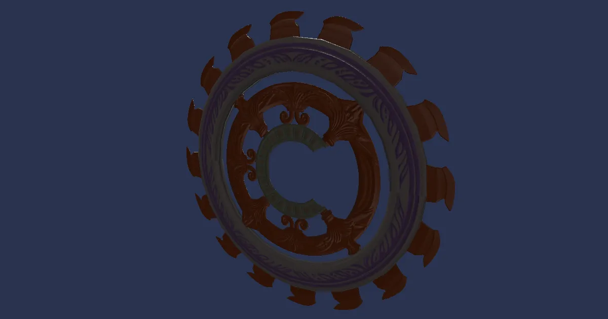Mountain Chromite Chakrams - 3D render