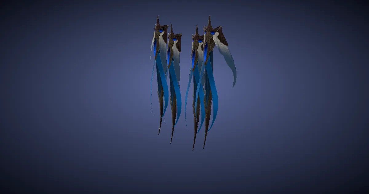 Rendu 3D de Ailes à plumes bleues