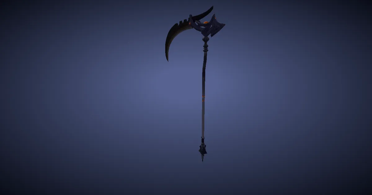 Cobalt Tungsten War Scythe - 3D render