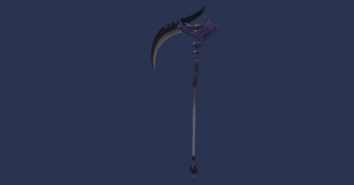 Cobalt Tungsten War Scythe - 3D render