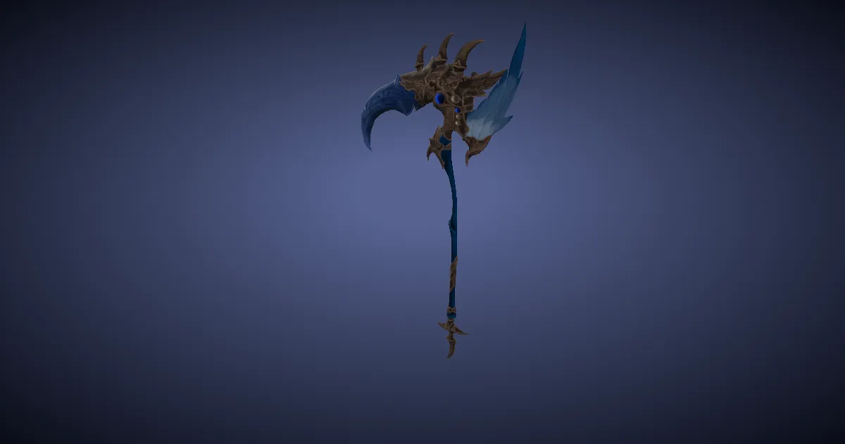 Rendu 3D de Zaghnal à plumes bleues