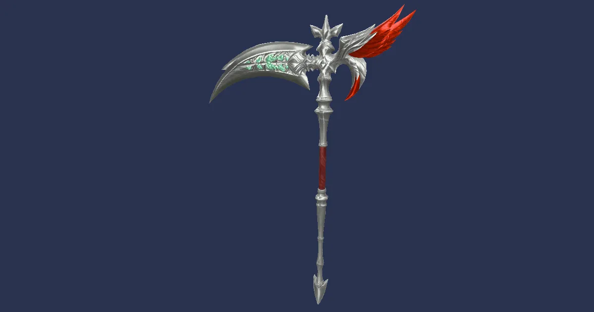 Quetzalli War Scythe - 3D render