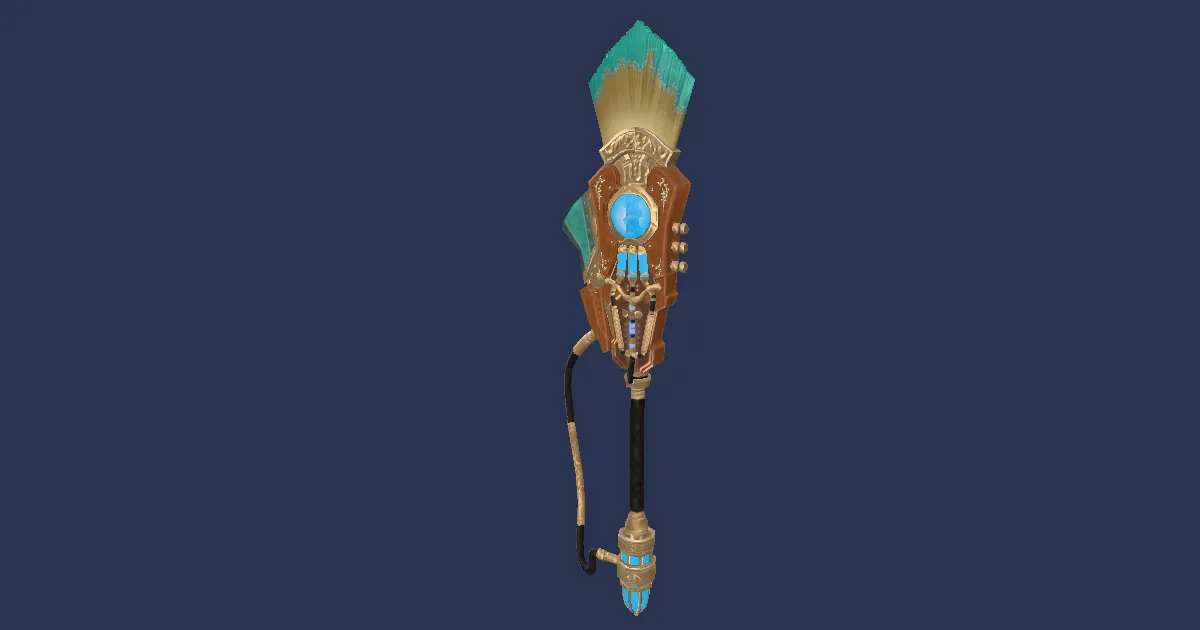 Bygone Brass Filbert Brush - 3D render
