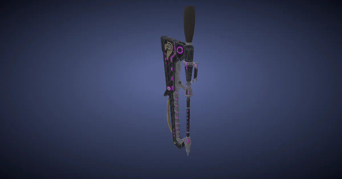 Rendu 3D de Pinceau plat en noyer noir