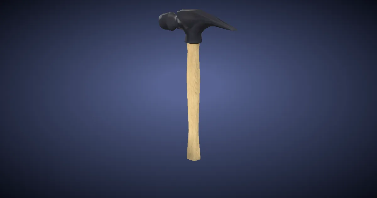 Rendu 3D de Marteau arrache-clou en fer