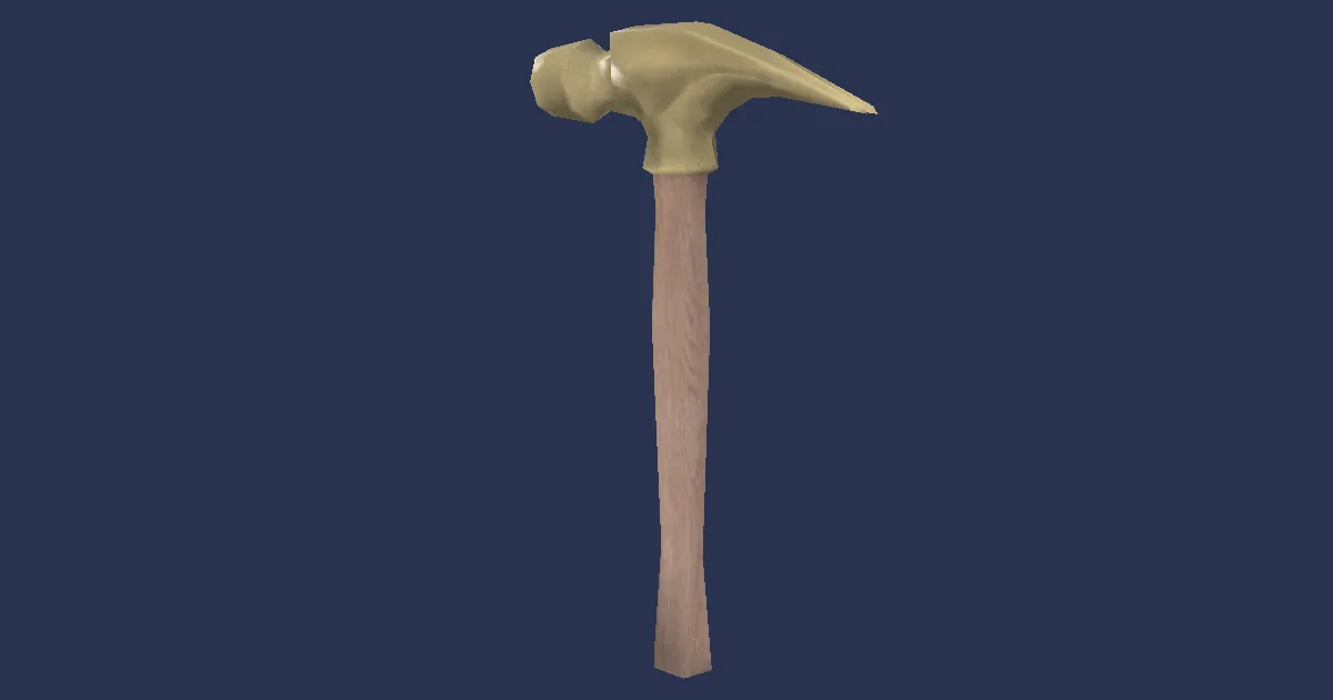Titanium Gold Claw Hammer - 3D render