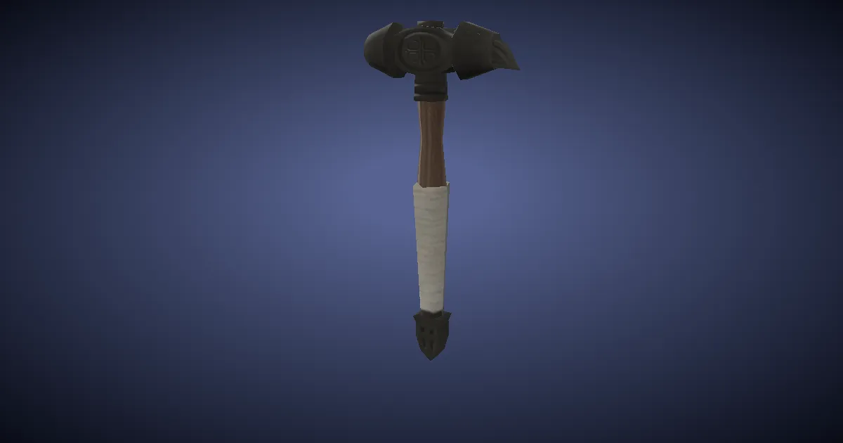 Steel Crowsbeak Hammer - 3D render