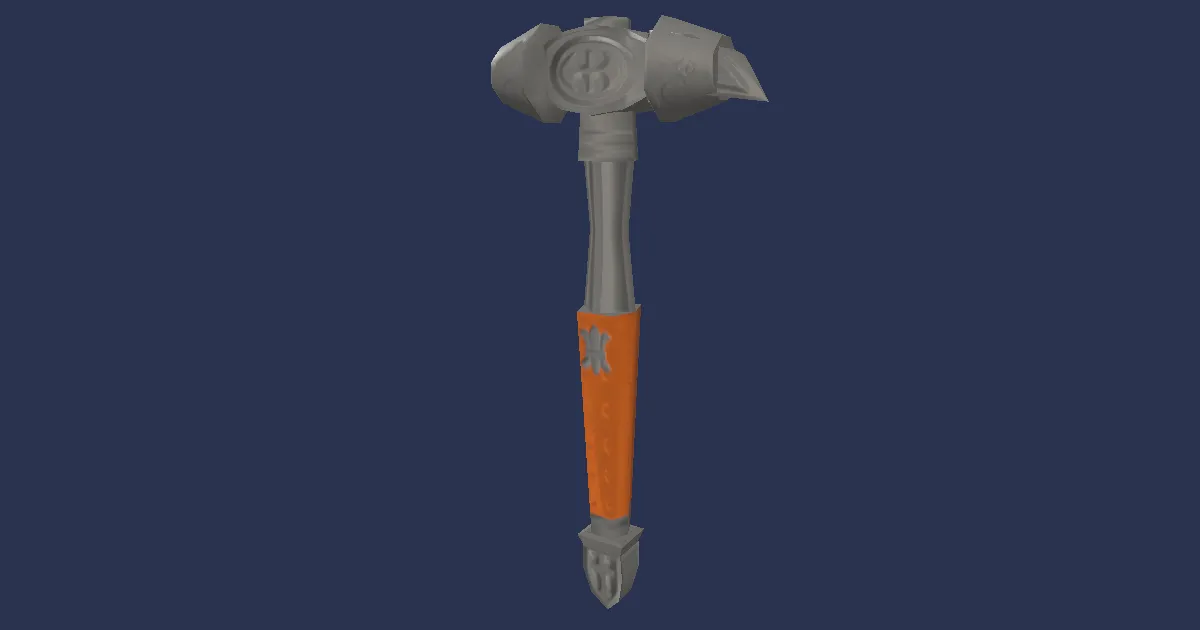 Titanium Cross-pein Hammer - 3D render