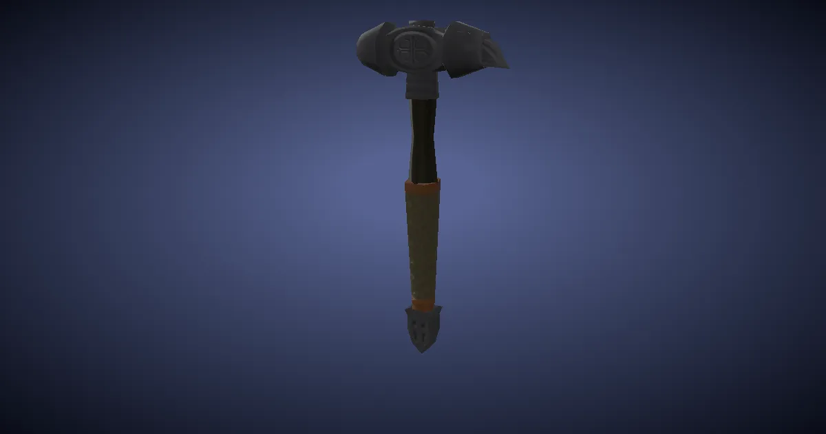 Rendu 3D de Marteau à panne croisée en acier noble