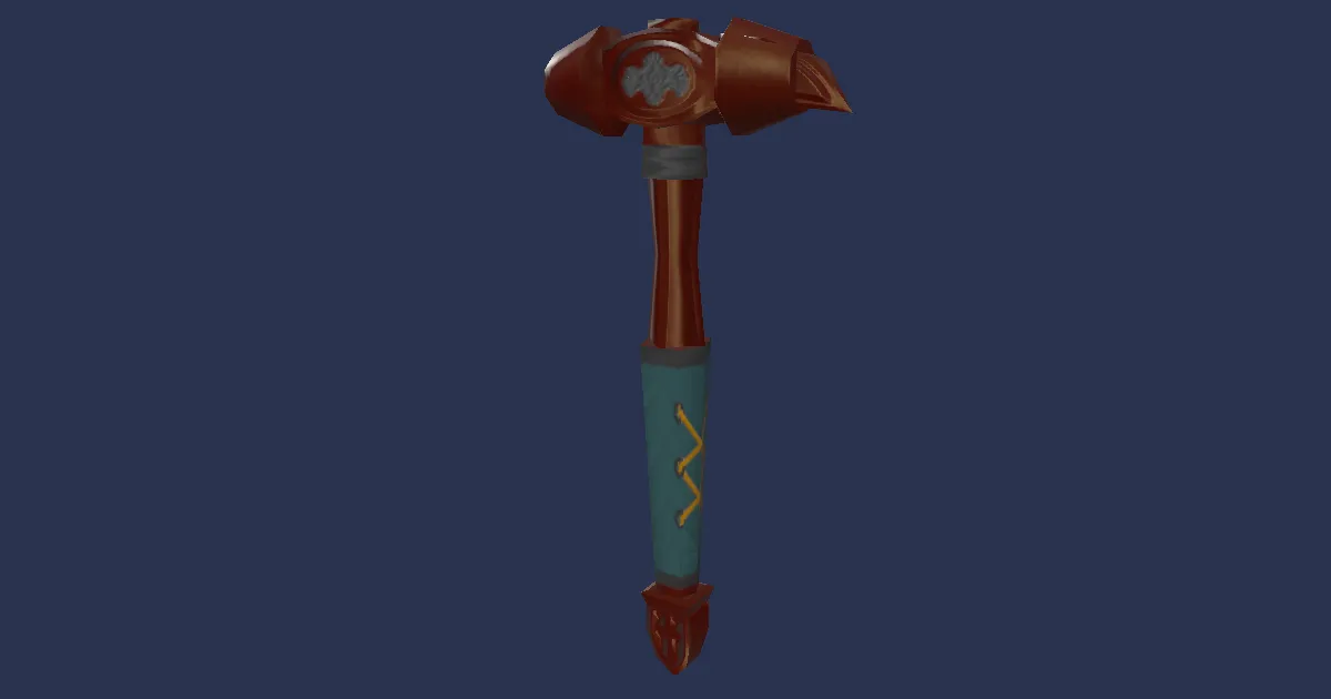 Mountain Chromite Cross-pein Hammer - 3D render