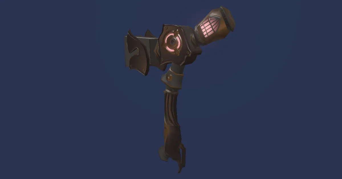 Titanium Gold Cross-pein Hammer - 3D render