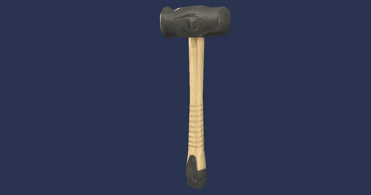 3D-Ansicht von Koboldeisen-Flachhammer