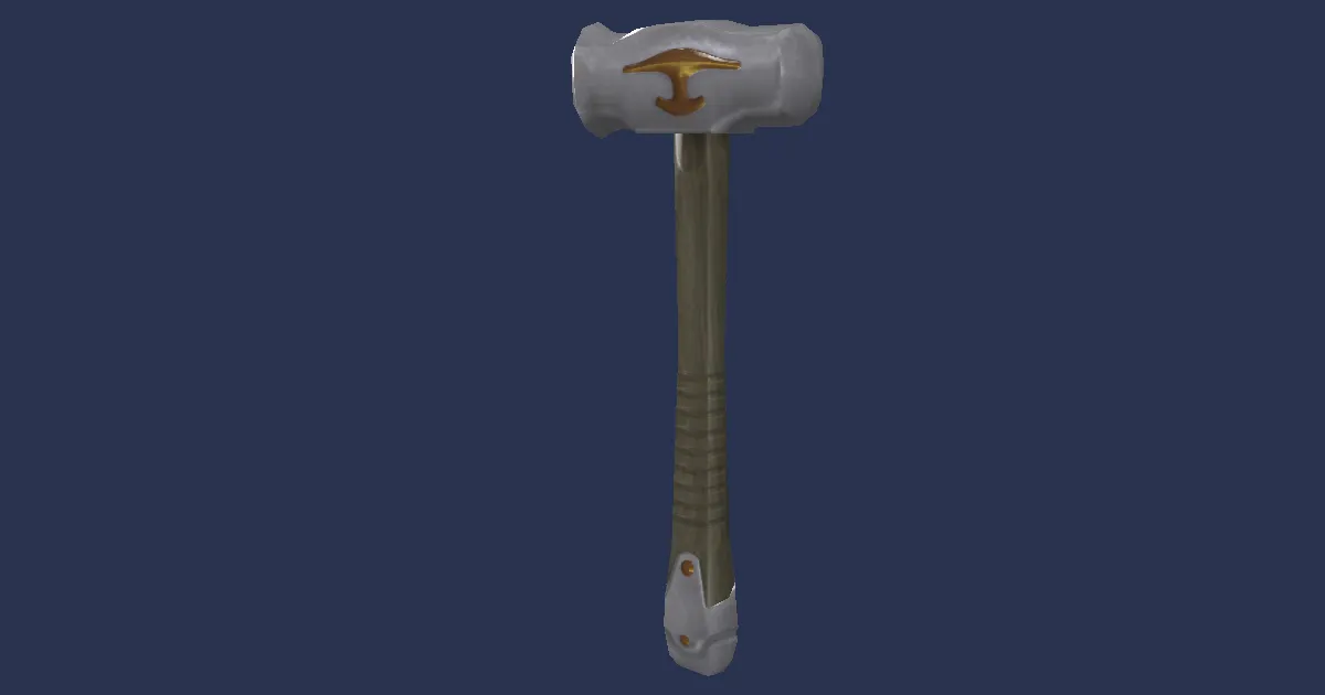 3D-Ansicht von Edelstahl-Flachhammer