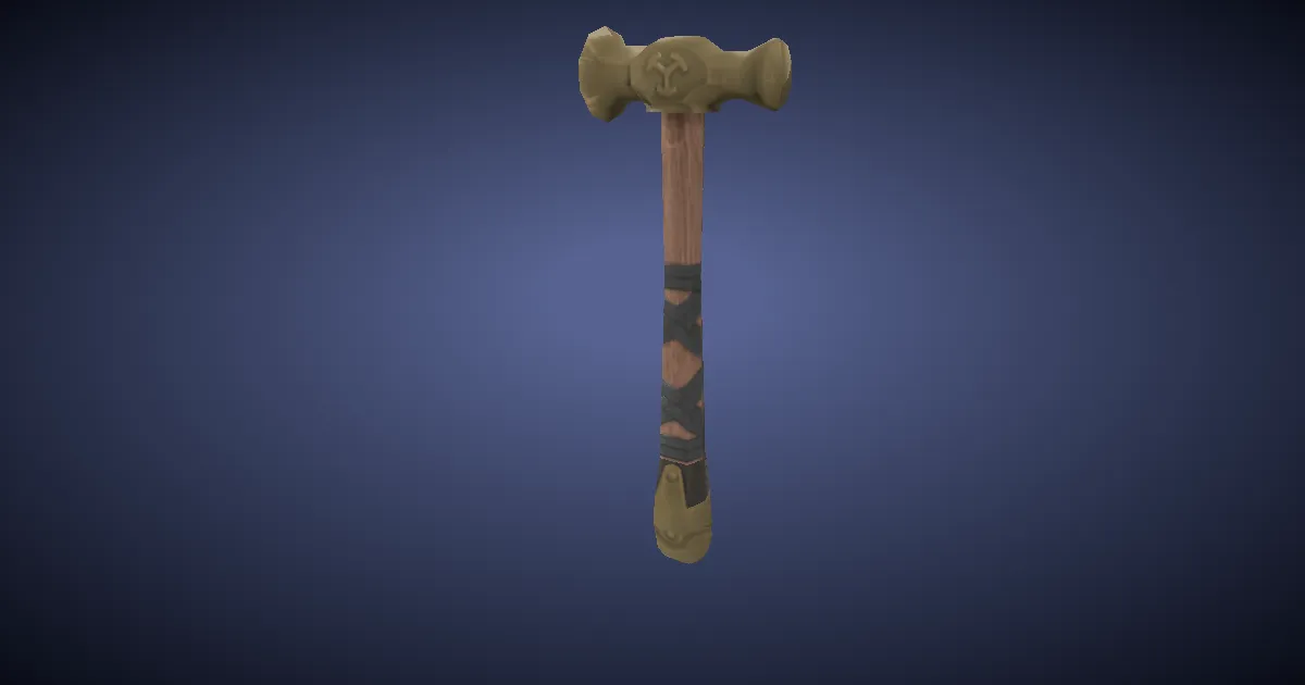 Rendu 3D de Marteau de batteur en or incarnat