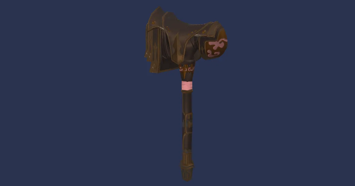 Titanium Gold Raising Hammer - 3D render
