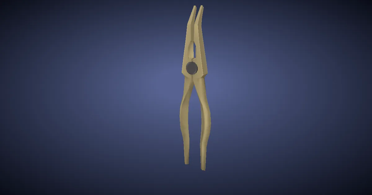 Rendu 3D de Tenailles en or incarnat