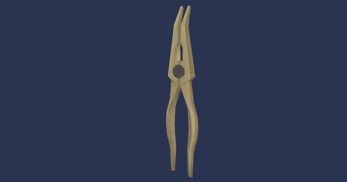 Titanium Gold Pliers - 3D render