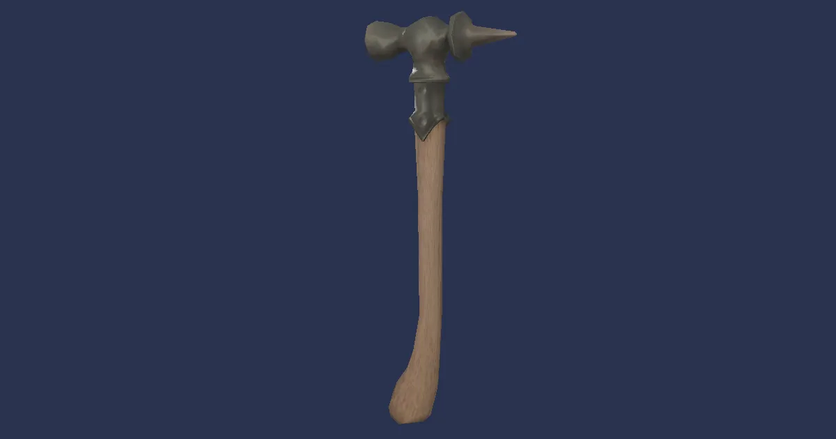 3D-Ansicht von Stahl-Ziselierhammer