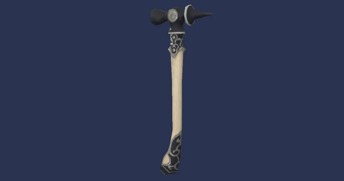 Iron Ornamental Hammer - 3D render