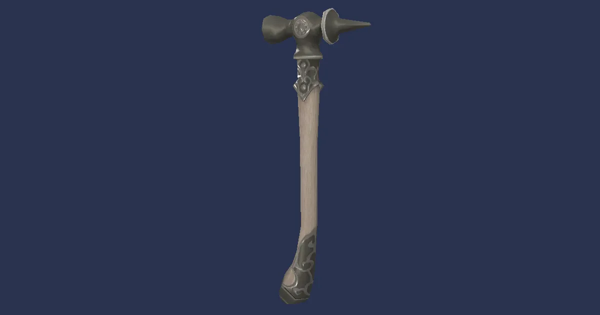 Steel Ornamental Hammer - 3D render