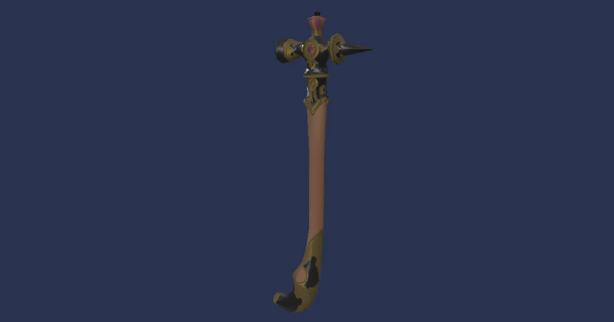 Hardsilver Lapidary Hammer - 3D render