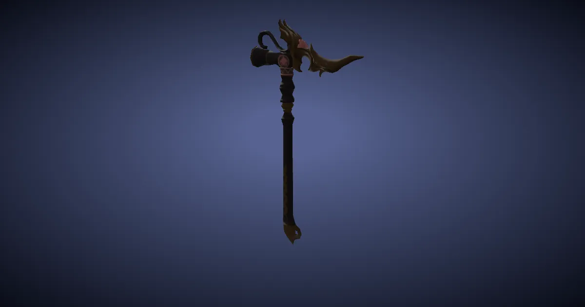 Titanium Gold Lapidary Hammer - 3D render