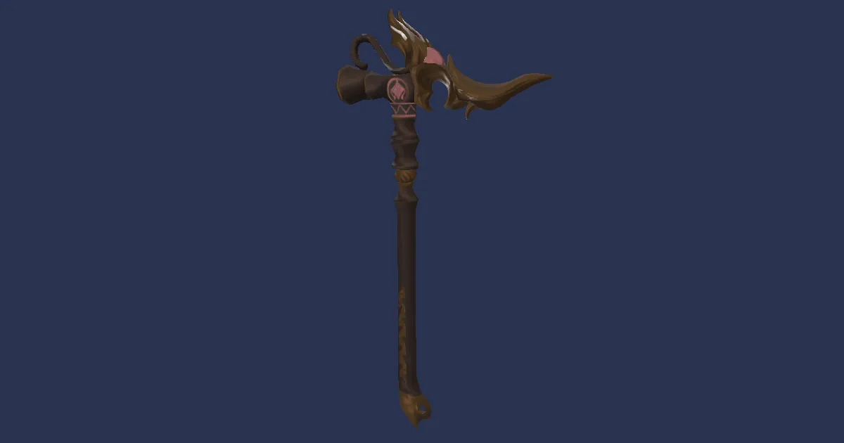 Titanium Gold Lapidary Hammer - 3D render