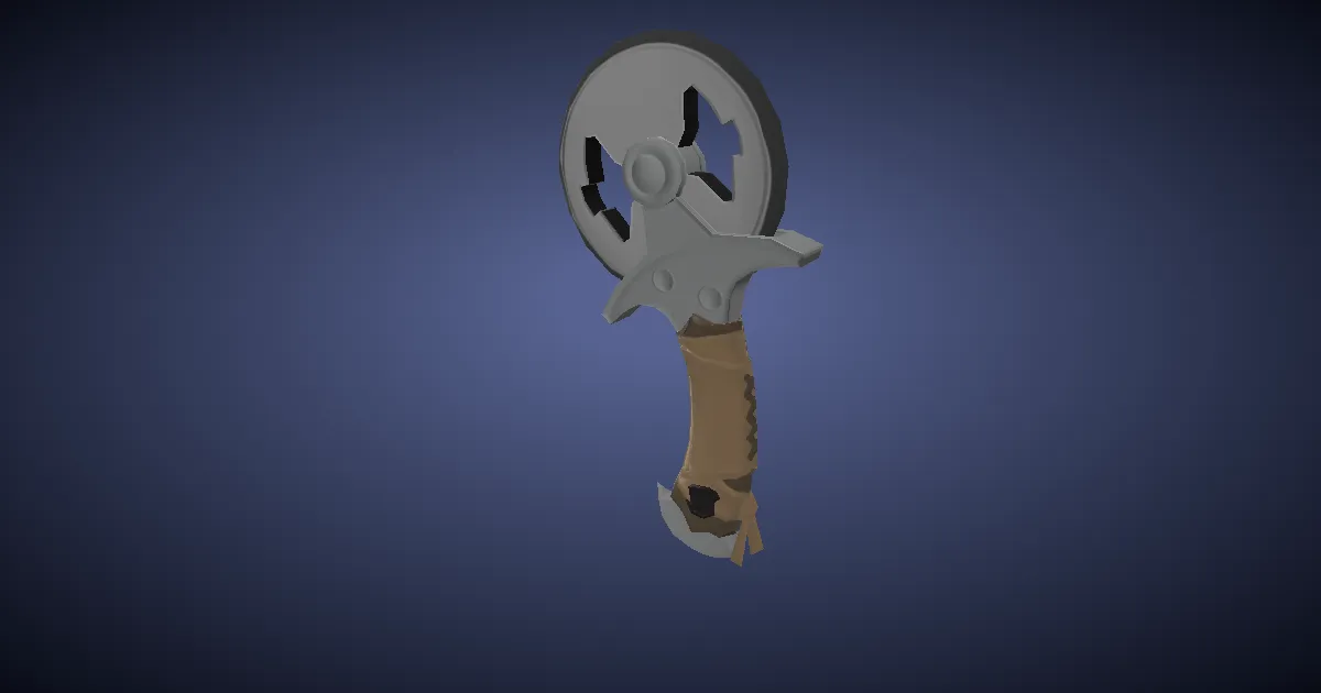 Rendu 3D de Couteau arrondi en manganèse
