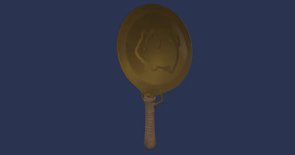 Bismuth Fat Cat Frypan - 3D render