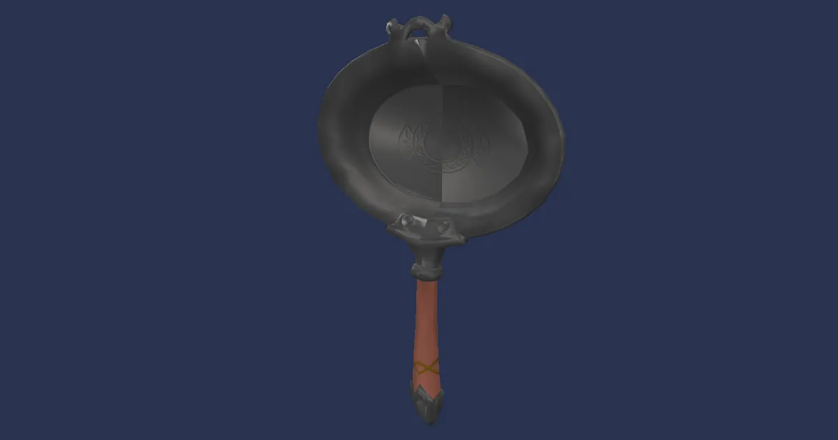 Titanium Frypan - 3D render
