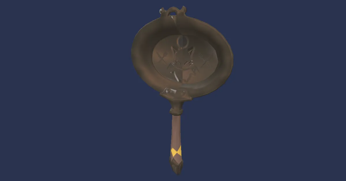 Titanbronze Moogle Frypan - 3D render